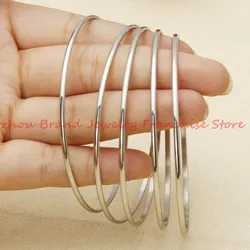 New Fashion 5pcs/Set 316L Silver color 316L Stainless Steel Women's Girls Round 2mm Bangle Jewelry Slim Wristband Chain Bracelet