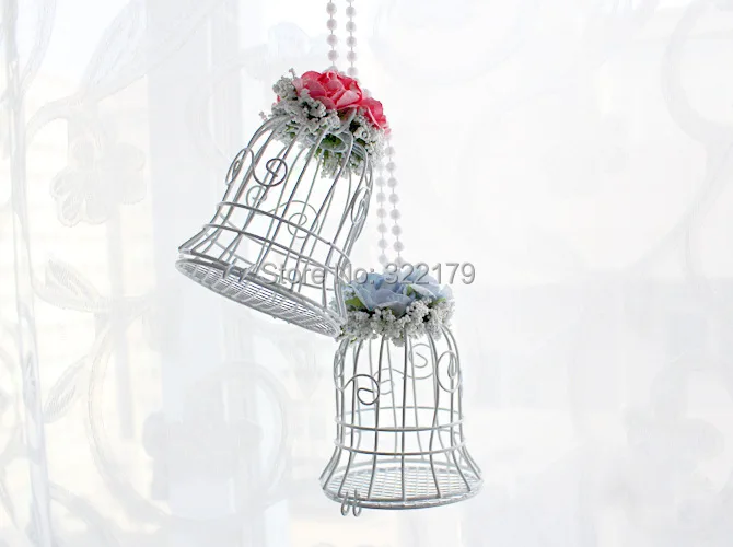 10pcs Metal White Bird Cage Candy Box Wedding Gifts Favors Wedding Card Holder Birdcage Boxes