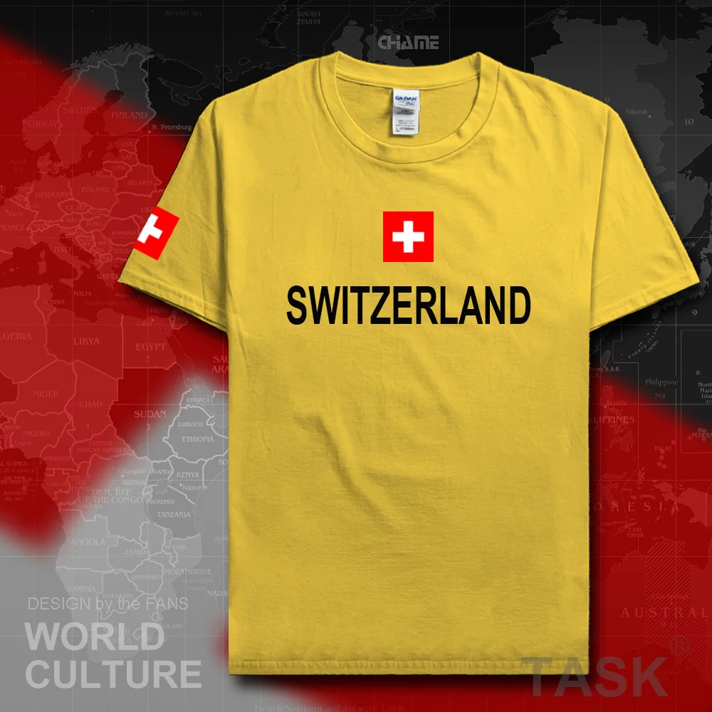 Swiss Confederation Switzerland t shirts man 2017 t-shirts nation team cotton tees fans country CHE CH Confoederatio Helvetica