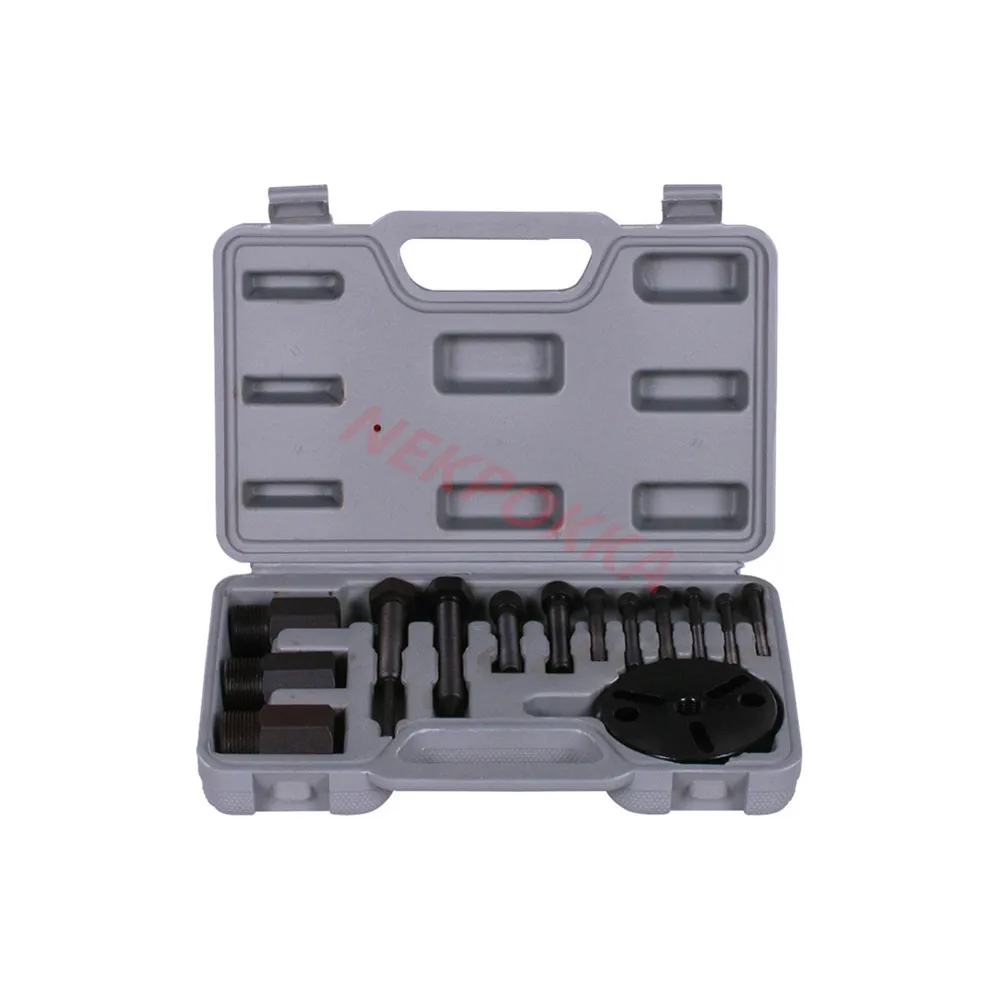 Air conditioner compressor removal and maintenance tool, compressor clutch suction cup remover