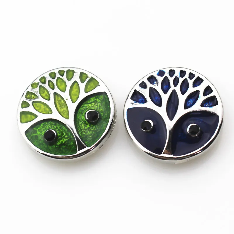 

20Pcs/lot Mix 2 Color Tree Snap Buttons Fit 18mm Interchangeable Buttons Snap Jewelry DIY Bracelets&Bangles Charms