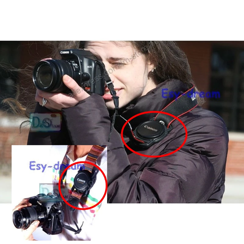 52mm 67mm 58mm / 43mm 52mm 55mm / 40.5 49mm 62mm / 72 77 82 Camera Lens Cap Holder Keeper Buckle On Strap replace Leash String