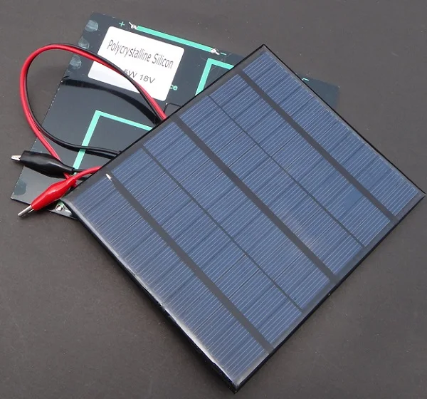 3.5Watt Solar Charger For 12V Car/Boat etc Battery Charging 3.5W 18V Solar Panels With Crocodile Clips 10pcs/lot Free Shipping