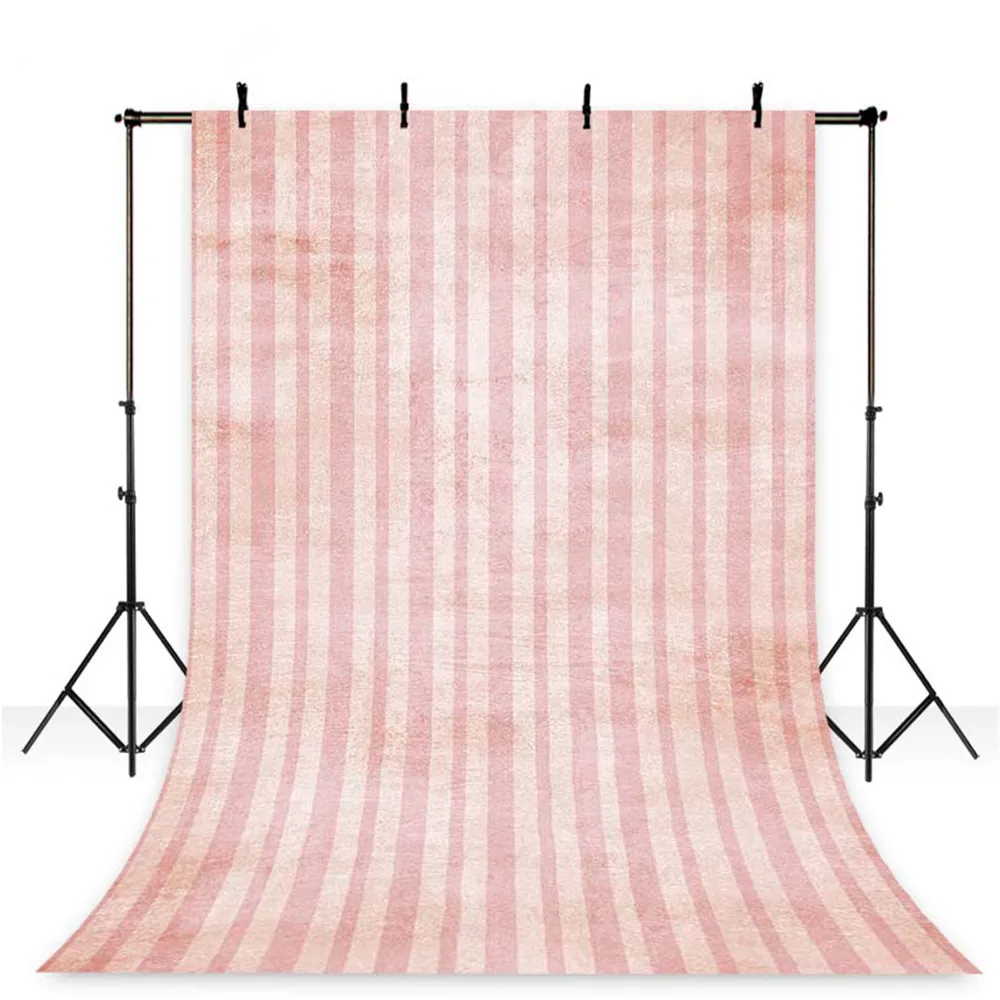 Retro Style Pink and White Striped Background for Studio Printed Baby Newborn Photography Props Vintage Photo Shoot Backdrops