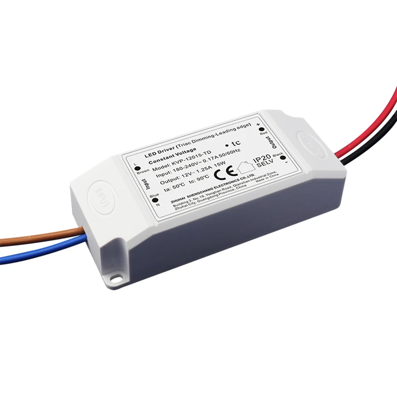 

12V 15W triac dimmable led driver PWM output, AC 110v 220v to 12v power supply 24V light transformer,AC90-130V/AC180-250V input