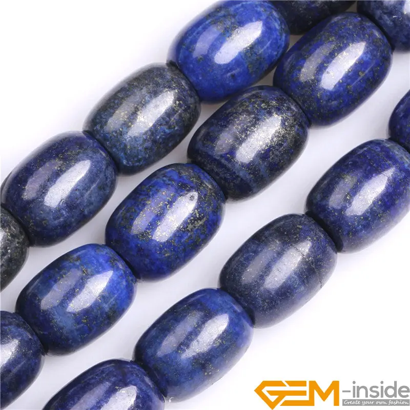 15x20mm Natural Stone Blue Lapis Lazuli Drum Loose Spacer Accessorries Beads For Jewelry Making Strand 15 Inch DIY