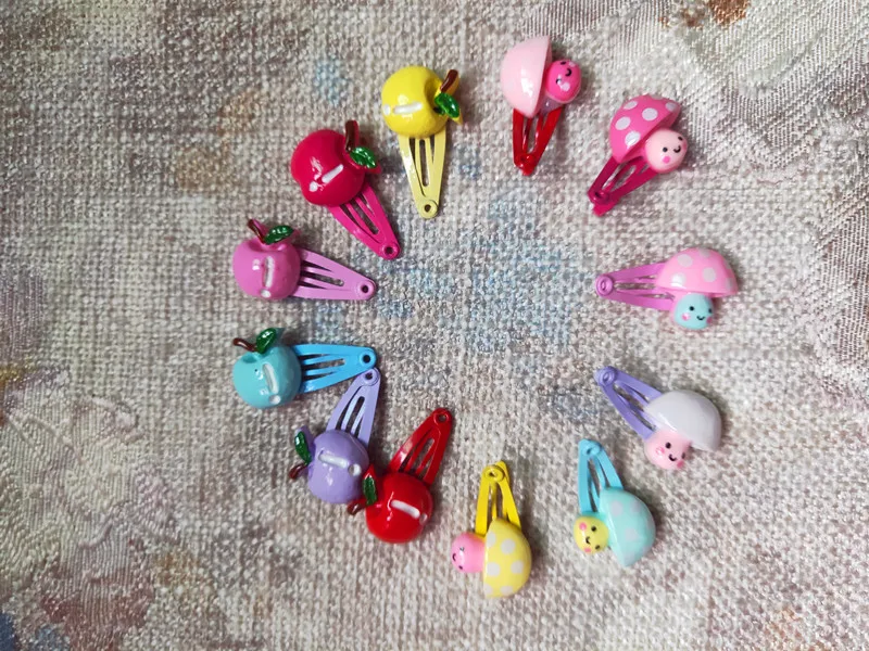 2019  Pet Clip Dog Accessories 2.5 BB Hairpin Clip Cute cartoon apple small mushroom paint BB clip 50pcs/lot