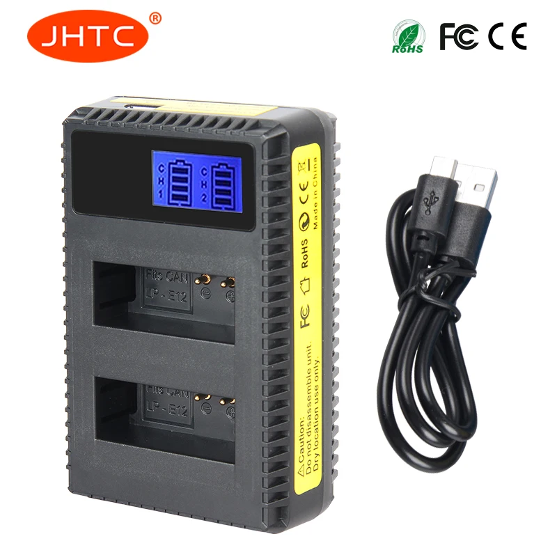 Carregador de bateria para câmera Canon, LP-E12, 100D, Rebelde, SL1, Beijo X7, EOS M, M2, 100D, M10, EOSM, EOSM2, LP E12