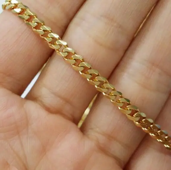 in bulk 5pcs Lot 5mm Stainless Steel High Quality Gold Curb  Link chain necklace 18-24''