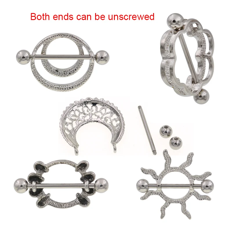1 Pair Punk Heart nipple piercing jewelry Stainless Steel Nipple Ring Nipple Shield Piercing Jewelry Sexy Body Jewelry For Women