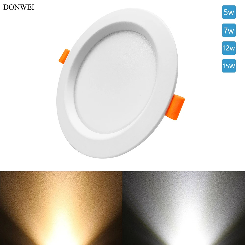 DONWEI Indoor Dekorasi LED Downlight Bulat Kualitas Tinggi Paduan Aluminium Bawah Lampu untuk Rumah Ruang Tamu Kamar Lorong 5W 7W W 12W 18W