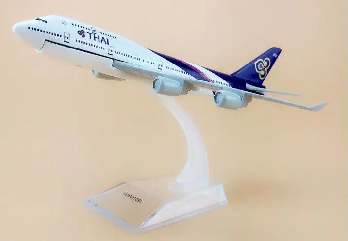 

Alloy Metal Air Thai B747 Airlines Airplane Model Thailand Boeing 747 400 Airways Plane Model Aircraft Kids Gifts 16cm