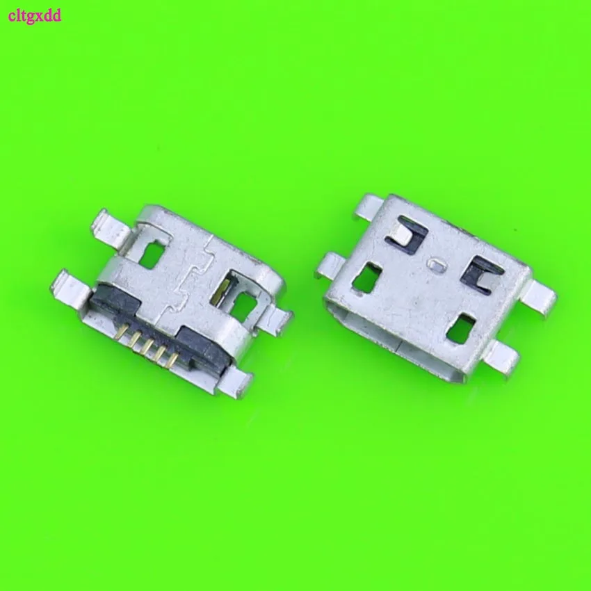 10Pcs Micro USB 5Pin 0.8 No Side Flat Mouth Without Curling Side Female Jack For Mobile Phone Mini USB Connector