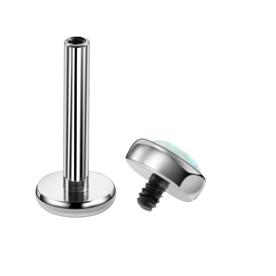 G23 Titanium Opal Labret Stud Rings for Lip Piercing