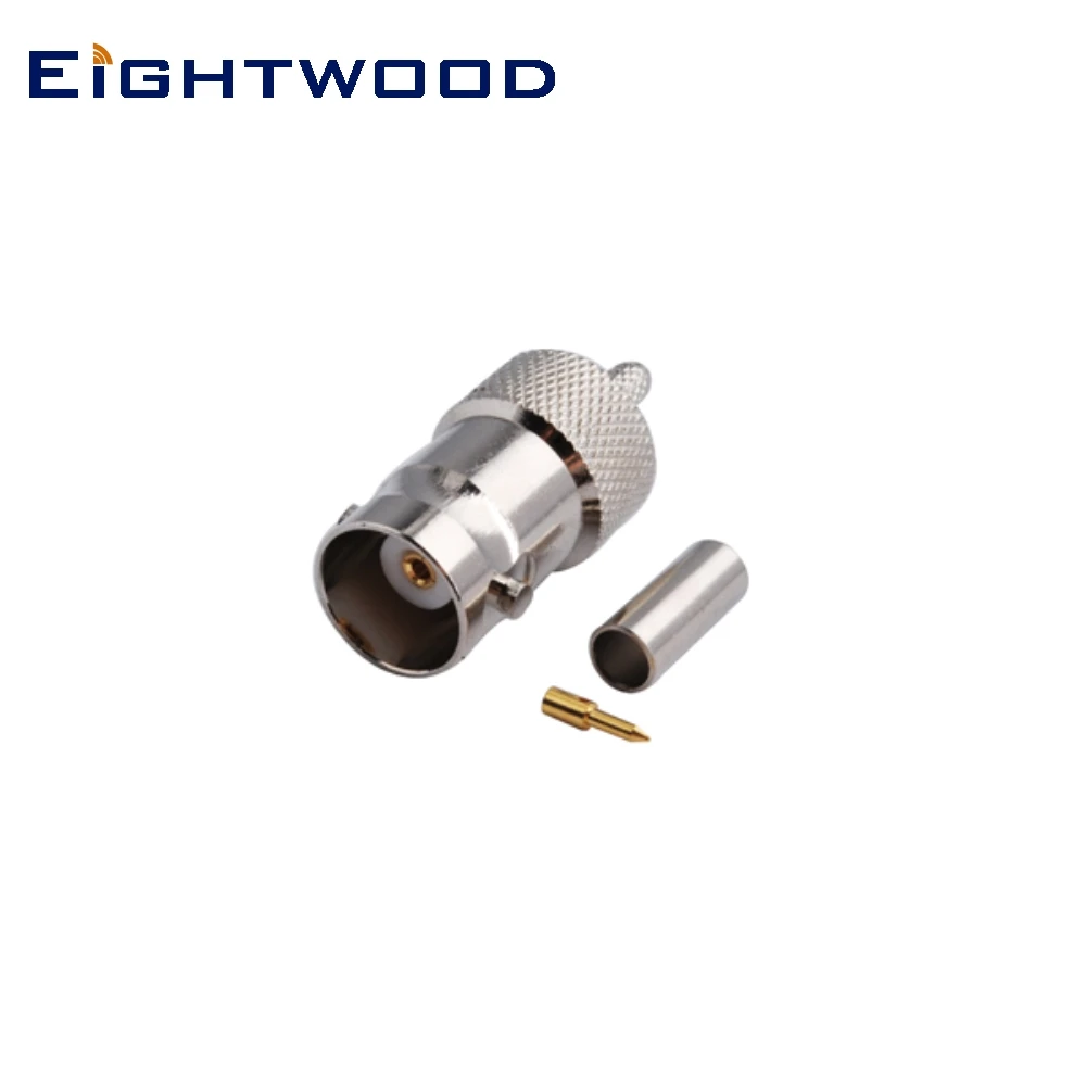 

Eightwood 5PCS BNC Jack Female RF Coaxial Connector Adapter Crimp with Double Pin for LMR-100,RG174,RG316 Cable