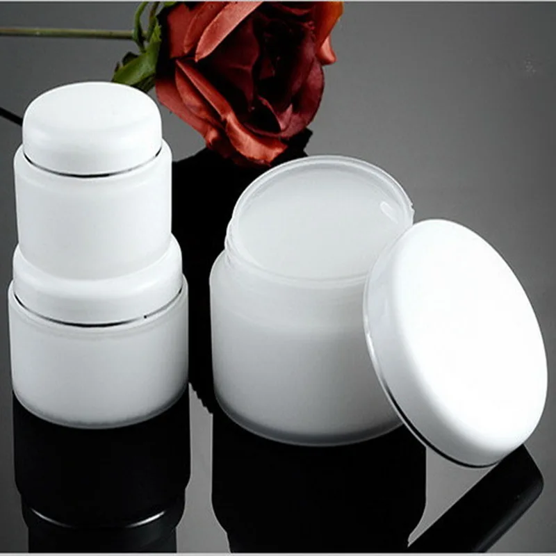 

30pc/lot 15g 30g 50g Double Layer PP Cream Jar Bottle With White Lid Empty White Color Plastic PP Cosmetic Jar With Threaded Cap