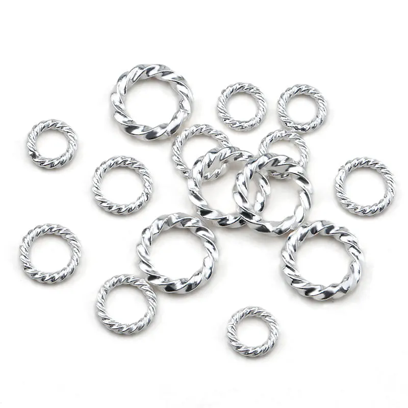 5PCS 5mm 6mm 8mm 925 Sterling Silver Spiral Rngs Spacer Beads 925 Silver Twisted Jump Rings Handmade Jewelry Findings For DIY