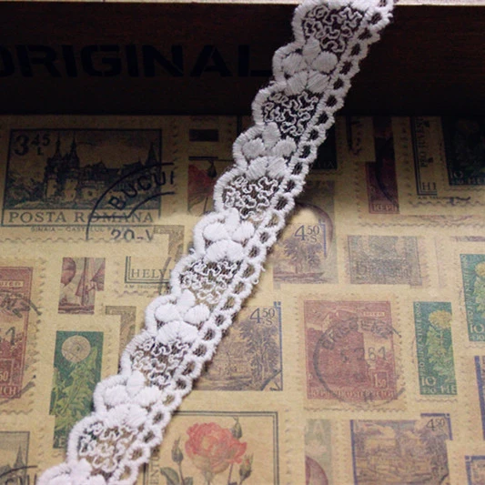 

20 yards/lot width 2cm 0.78" white organza embroidery lace trim fabric for dress skirt clothes L4K749