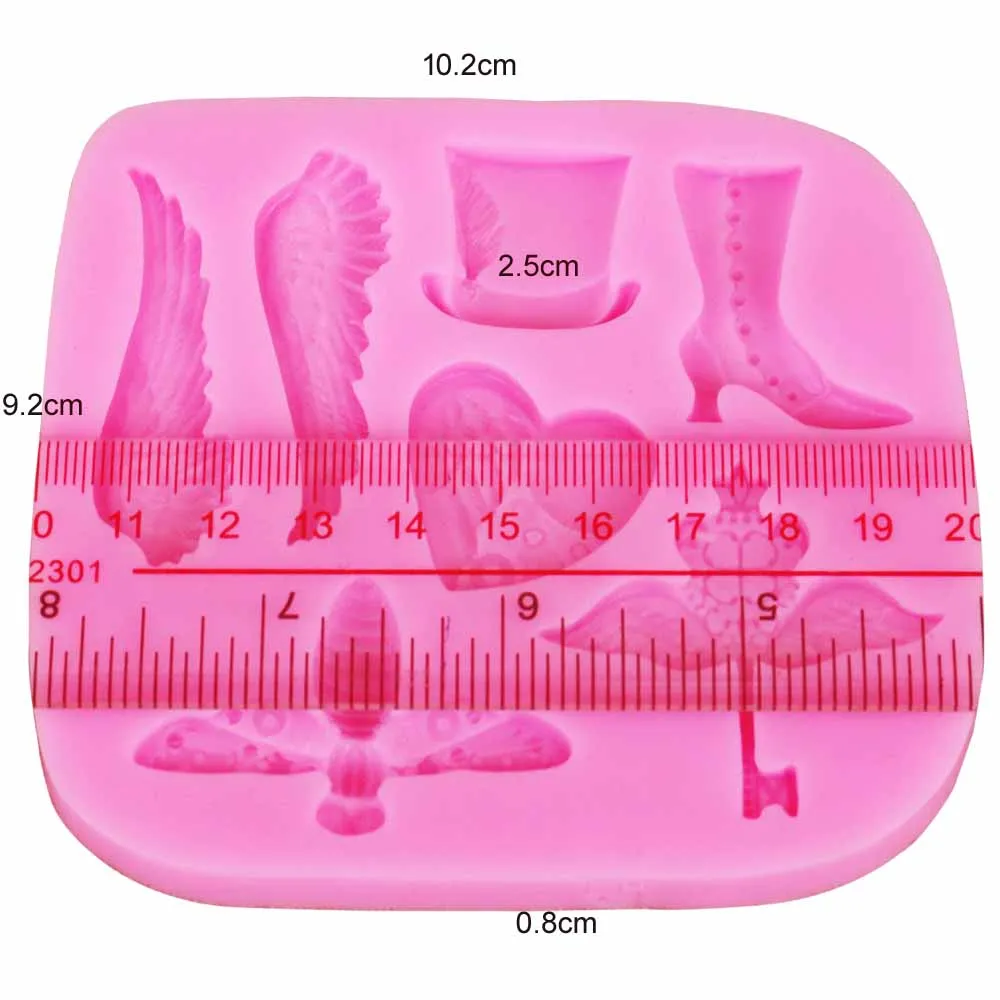 Wings Hat Bee Key Silicone Mold For Sweets Chocolate Mould Cookie Molds Bread Formas Sugarcraft Pastry Baking Stuff Accessory