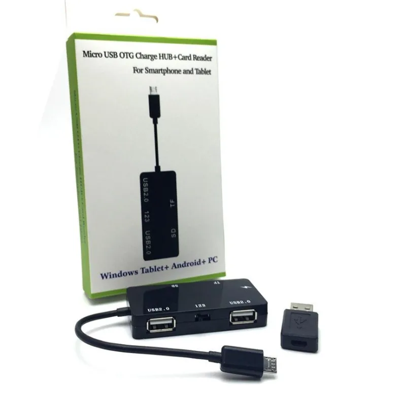 

Micro USB OTG Charge HUB+Card Reader Adapter For Smartphone Tablet