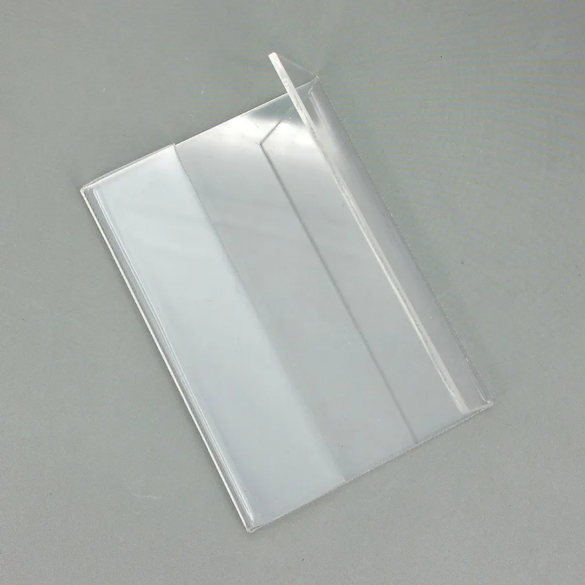 100pcs Smaller T1.2mm Acrylic Plastic Price Label Card Holders L Shape Display Stands Sign Paper Promotion on Table