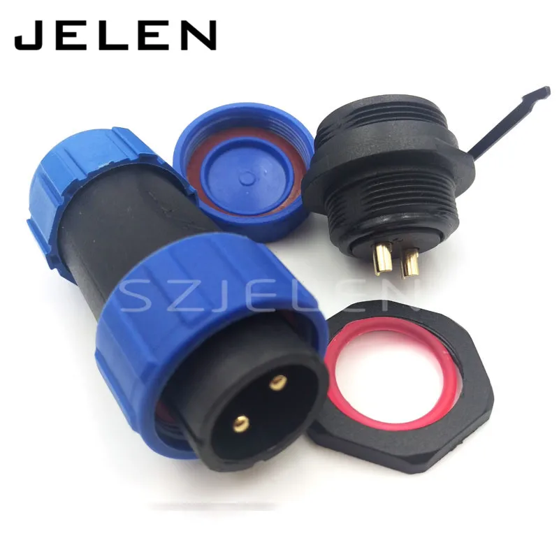 SP21 Plastic connector waterproof Aviation Connector 2 pin Plug socket, Rated current 30A, Rated voltage500V , IP68