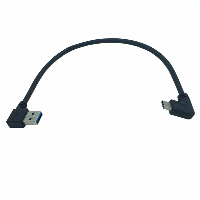 90-градусный левый правый угол USB 3.0 Type-A «папа» на 90-градусный левый угол USB3.1 Type-C «папа» USB-кабель для синхронизации данных и зарядки