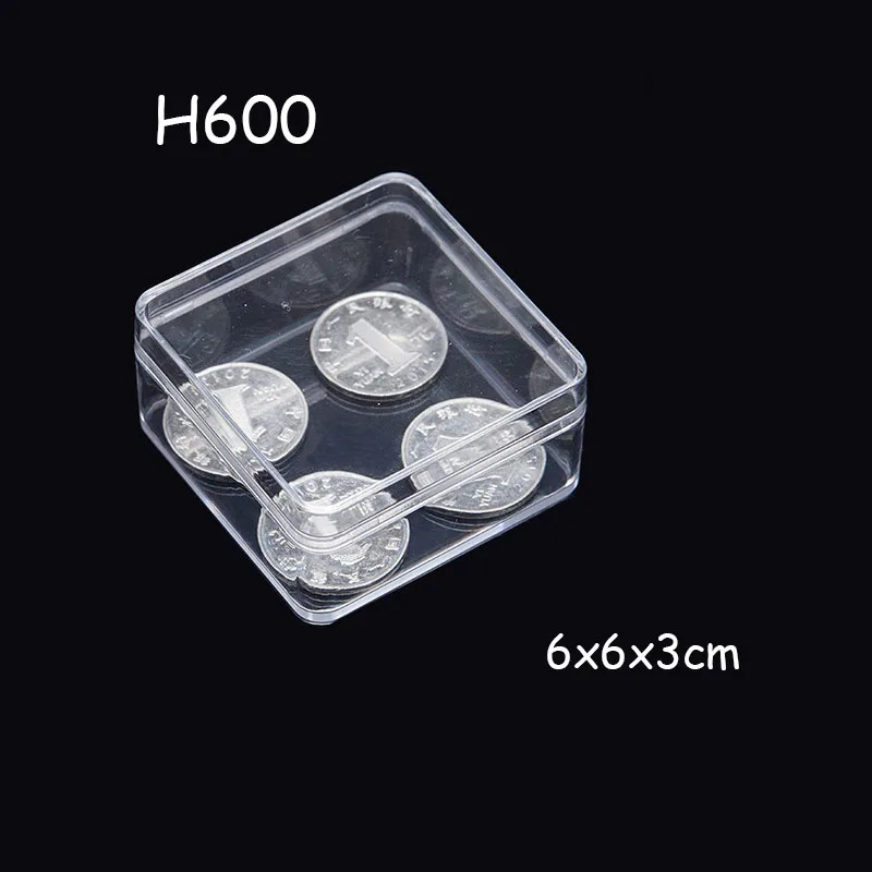 6Pcs/lot Small Square Clear PS Plastic Storage Boxes For Mini Jewelry/Beads/Crafts Case Container Display Packaging box