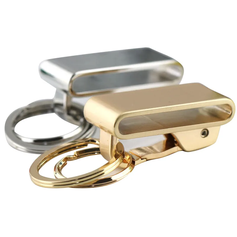 Belt Key Rings Buckle Clip for Belt Double Loops Car Keychain Key Fob Key Chain Ring Gold Silver Color Gift Box