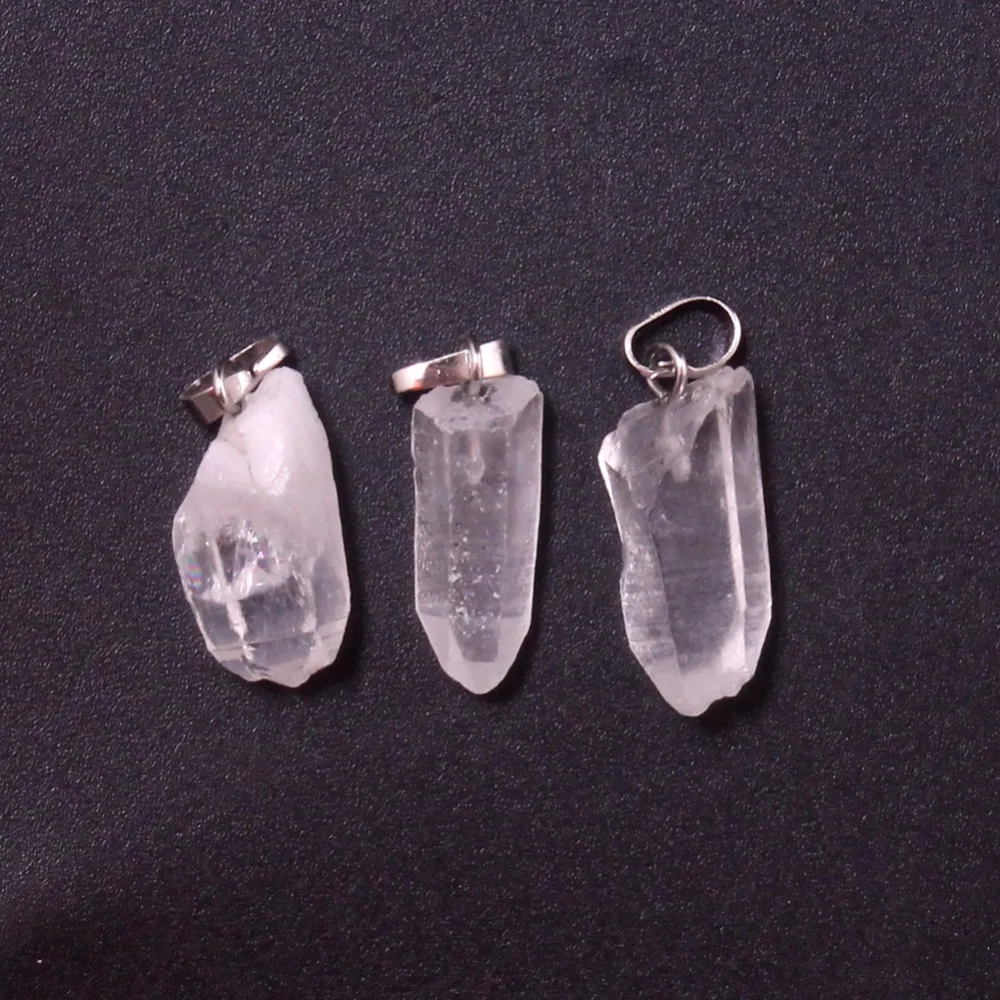 Druzy 1PC Simple Style Natural Clear Quartz Crystal Irregular Shape Pendant Fashion Trendy Semi-precious Stones Charm Jewelry