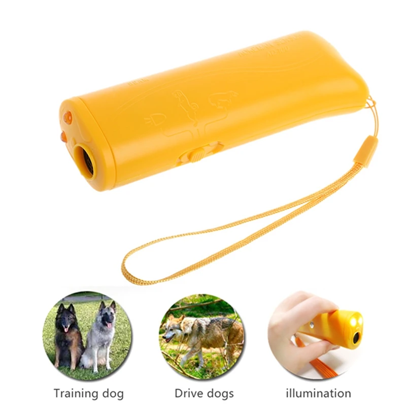 3 in 1 Ultrasonic Anti Bark Stop Barking Dog Training Repeller Control Trainer flashlight