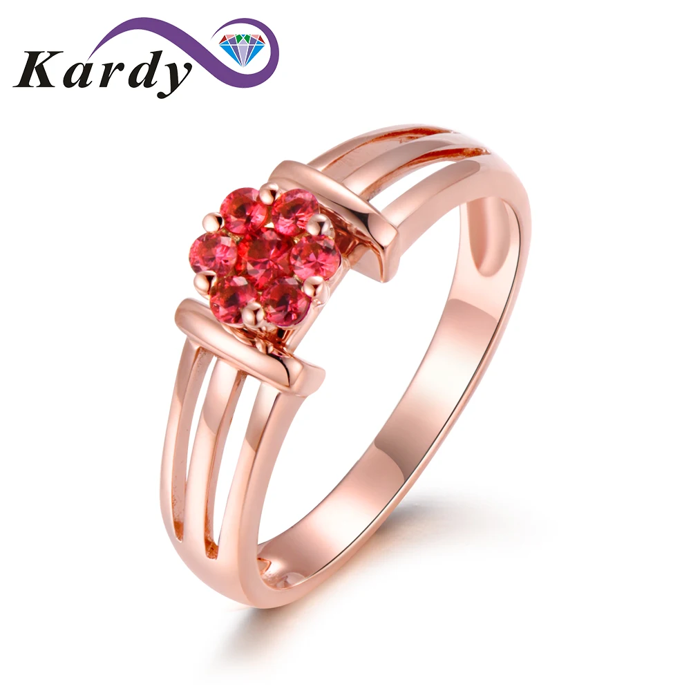 

Amazing Genuine Natural Ruby Gemstone Wedding Engagement Band Ring Rose Gold 14K for Women