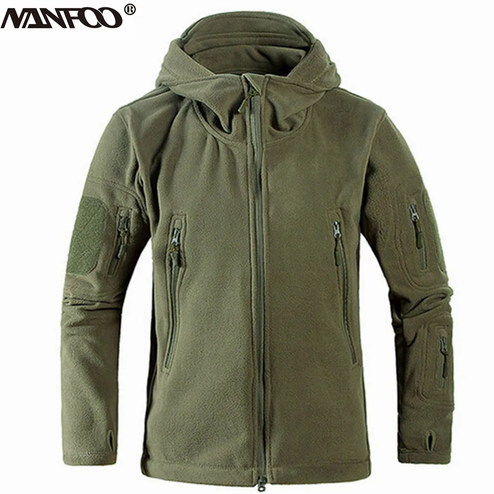 

Men'Autumn Soft Shell Mountaining Hooded Jacket Military Tactical Thermal Fleece Coat Cycling Breathable Warm Windbreaker