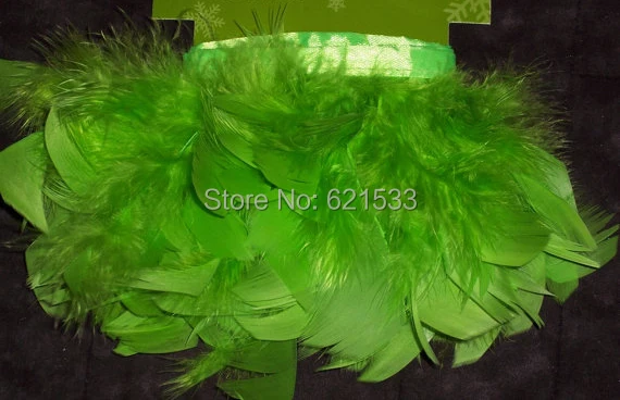 Chandelle Trim,10 Yards per lot -LIME GREEN Chandelle Feather Trim Fringe 8-10cm height freeshipping