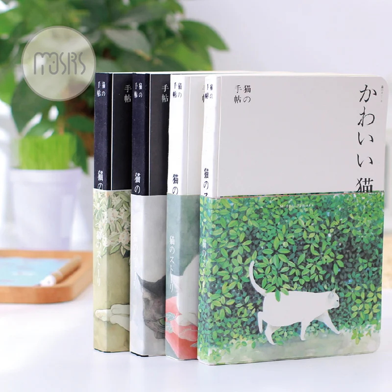 Cat story diary book Vintage Japanese zakka notebook stitching binding sketch Stationery School supplies material escolar A6865