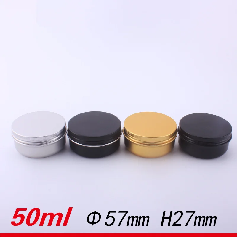 

Empty Cans and Lids 50ml Salve Containers 50g Metal Jar 1.7oz Gold Black Ointment Pot Aluminum Small Cosmetic Packaging