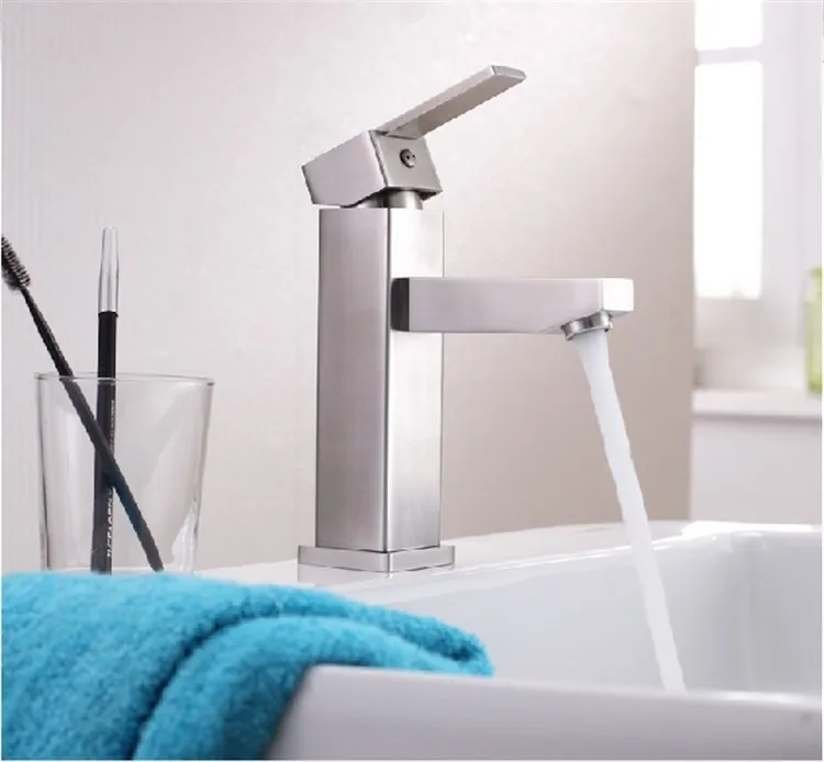 

SUS 304 Stainless Steel Square Type Design Single Liver Basin Faucet