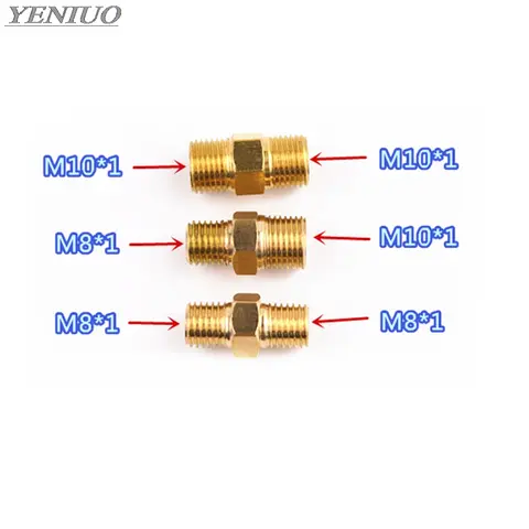 डबल मेल थ्रेड जॉइंट/ट्यूबिंग जॉइंट/लुब्रिकेटिंग पंप एक्सेसरीज/डिस्ट्रीब्यूटर डबल पाइप जॉइंट M8x1 M10x1 10 best sales एम10x1 - №3