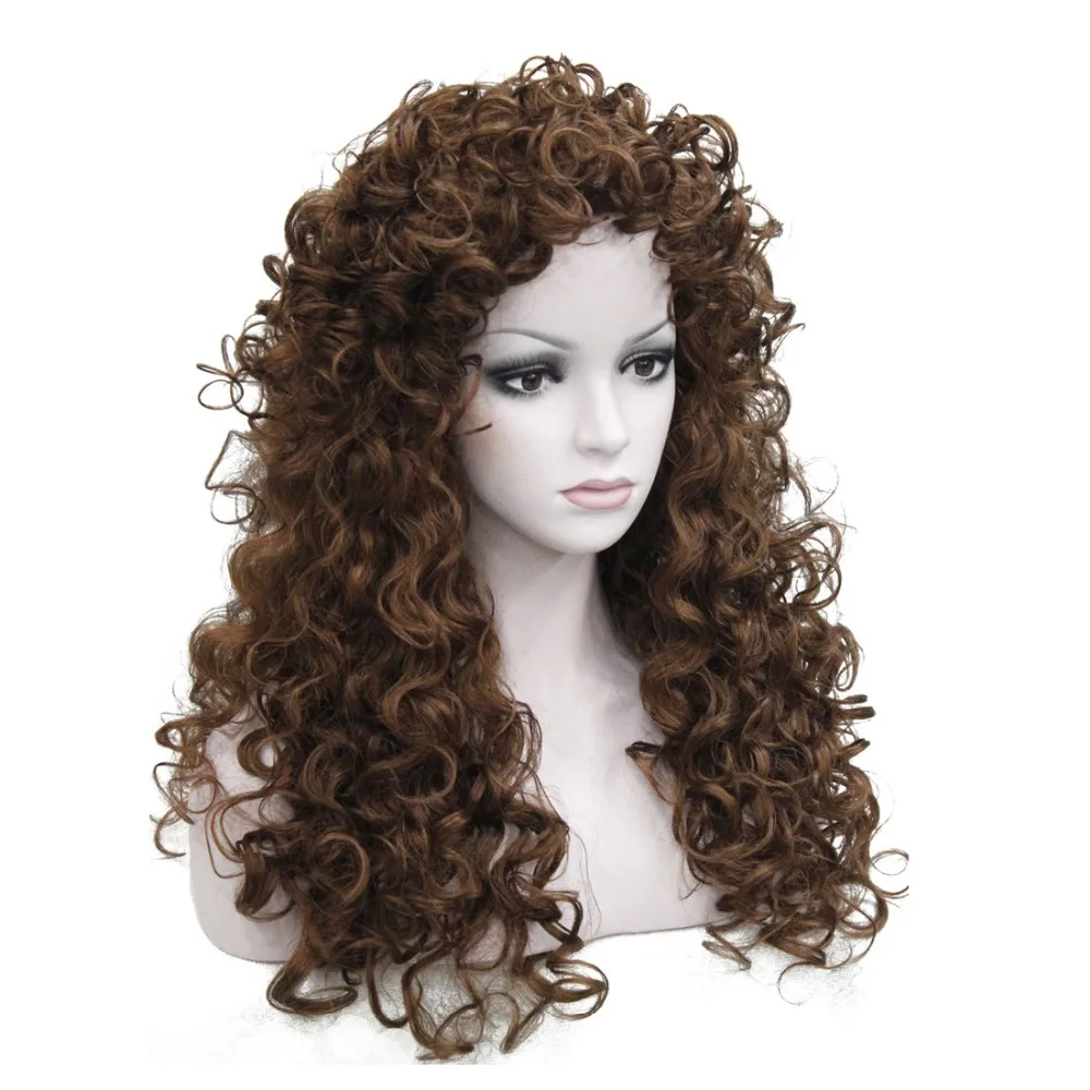 Wanita Sintetis Wig Long Curly Wig Blonde/Coklat Rambut Alami Berbulu Gaya Rambut Kuat