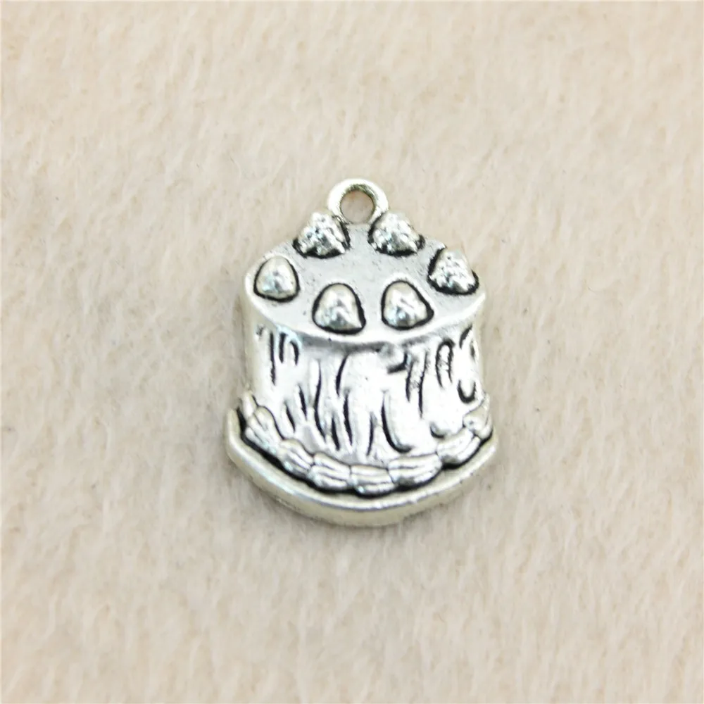 30pcs/lot 24*18mm ancient silver Cake charm Pendants DIY jewelry for bracelet necklace earring