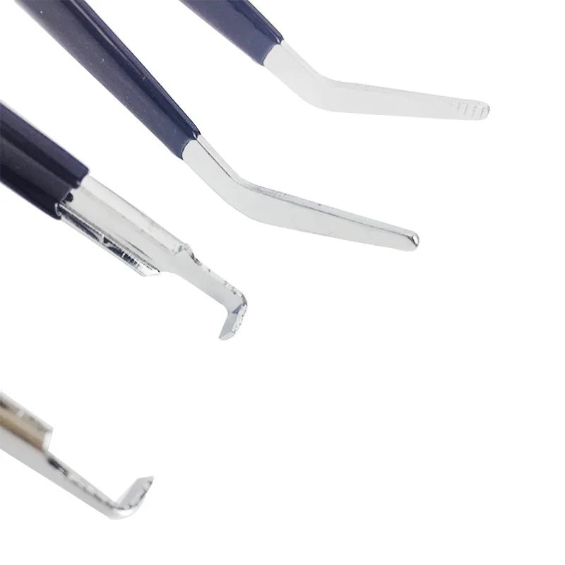 7 In 1 Precisie Esd Pincet Set Rvs Precisie Rechte Gebogen Pincet Voor Mobiele Telefoon Reparatie Tools Kit