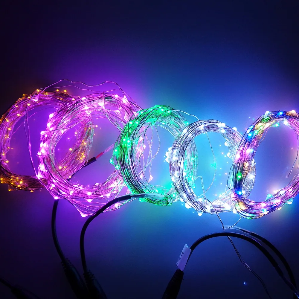 

10M 100LED LED String Lights Outdoor Christmas Fairy Lights Warm White Silver Wire LED Starry Lights DC 12V Wedding Decoration