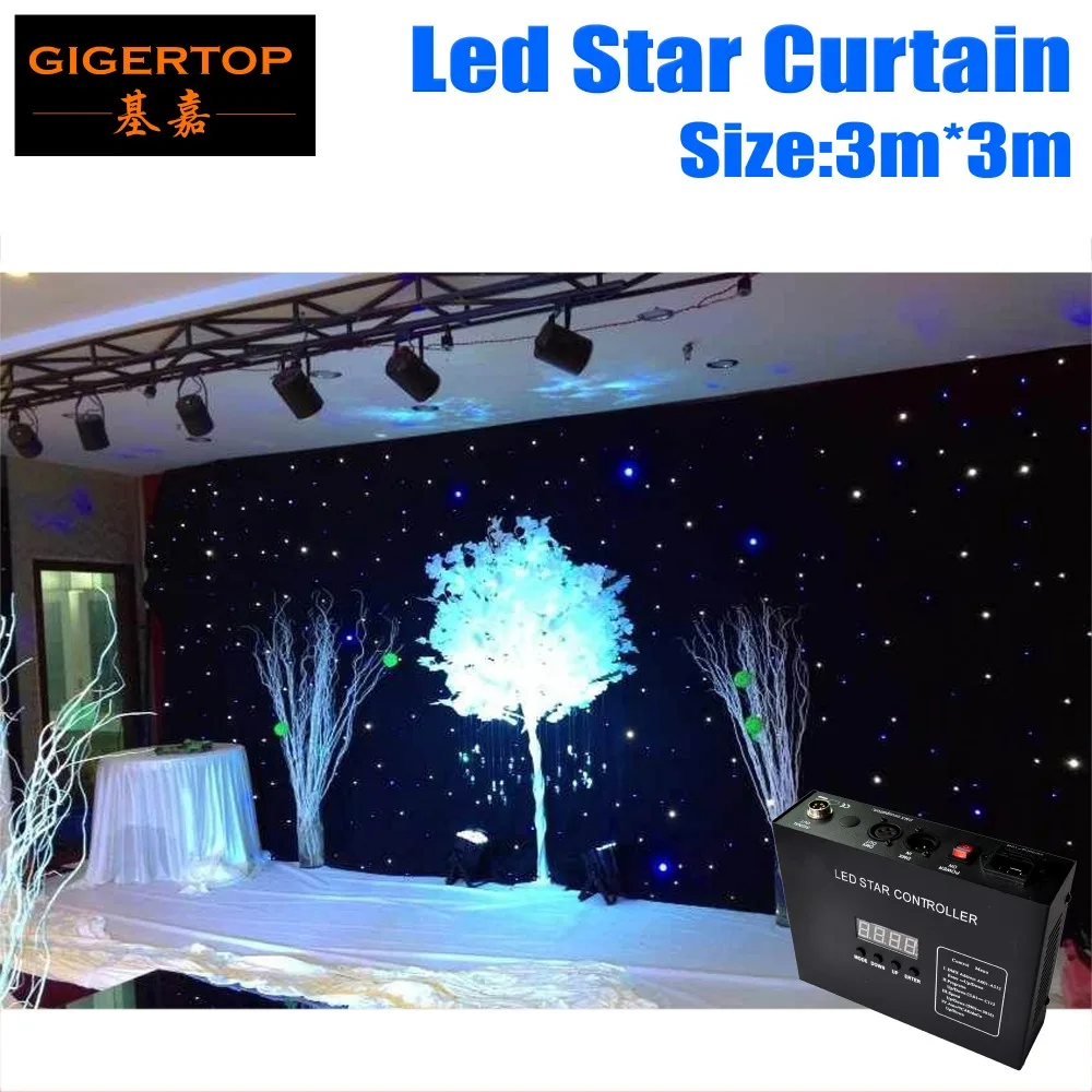 

3Mx3M LED Star Curtain With Controller New&Hot Super Price RGB/RGBW Color Mixing,LED Wedding Backdrops LED DJ Backdorps 90V-240V