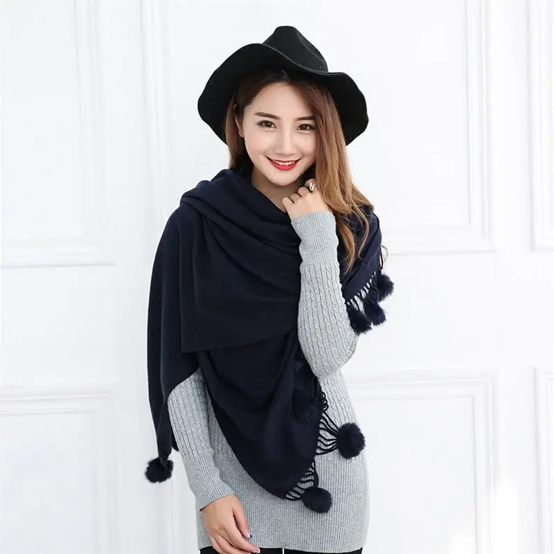 Winter luxury Brand Solid Cashmere Scarf Women Long Blanket Scarf Wrap Wool Scarves Women Pashmina Shawls and Scarves Winter