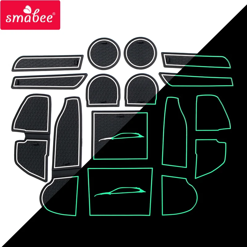 smabee Anti-Slip Gate Slot Mats for Subaru IMPREZA 2018 2019 Interior Accessories Door Pad Car Cup Holders Non-Slip Mat Sticker