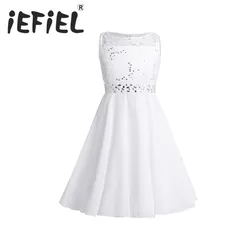 iEFiEL White Ivory Flower Girl Lace Dresses Little Girls Kids Children Bridesmaid Wedding Party Pageant First Communion Dress