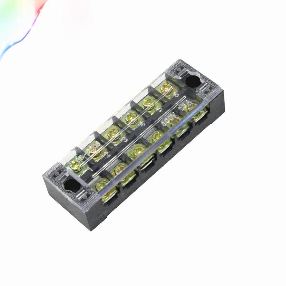 25A 600 V Dubbele Rij Barrière Schroefklemmenblok Draadconnector TB Serie 6 Posities Manieren Fabriek Groothandel TB-2506