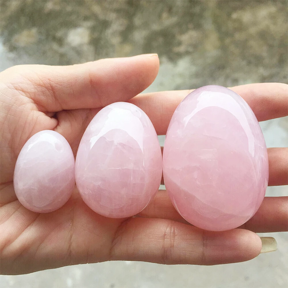 Pink rose quartz crystal anti age massages egg reiki healing natural stone and minerals home decoration for sale 1pcs