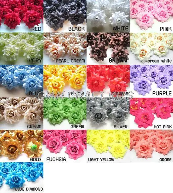 

120 mini Roses Heads Single Tone - Artificial Silk Flower - 1.75 inches for Wedding Work, Make Hair clips, headbands