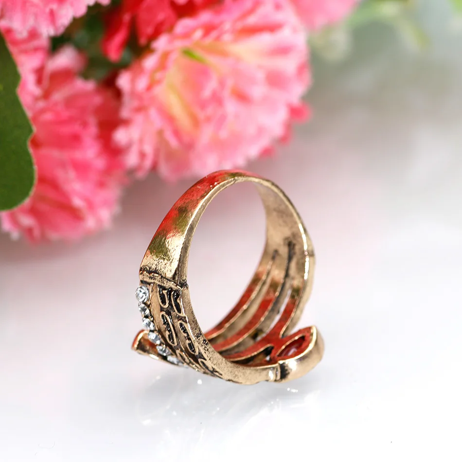 SUNSPICE MS Natural Stone Vintage Ring Sets Bohemia Women Ethnic Wedding Jewelry Antique Gold Color Slender Rings Turkish Brand